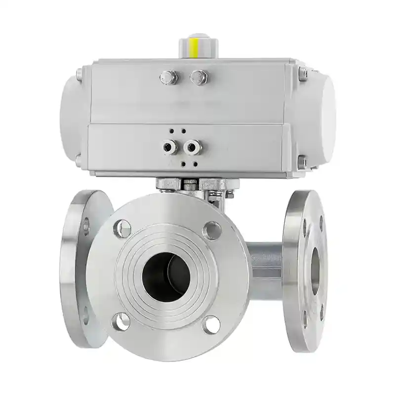 Pneumatic Flanged 3-way Ball valves